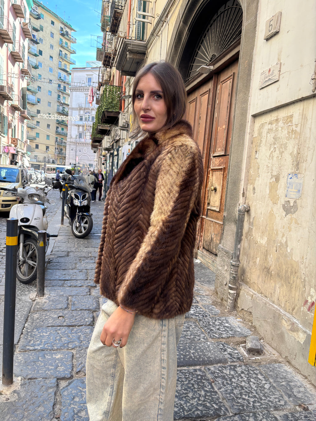 62 PELLICCIA VISONE/GIALLO